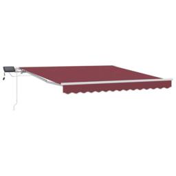 Berkfield Home Manual Retractable Awning with LED Burgundy 300x250 cm - thumbnail 3