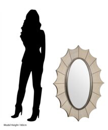Orsina Scallop Gold Frame Wall Mirror, Stylish Full Size Oval Mirror, Ideal For Entryway, or Mirror Wall Accent - thumbnail 3
