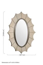Orsina Scallop Gold Frame Wall Mirror, Stylish Full Size Oval Mirror, Ideal For Entryway, or Mirror Wall Accent - thumbnail 2