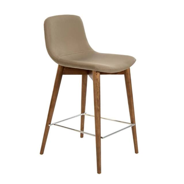 Angel Cerda Mink Leatherette Stool Walnut Legs (Model ) in Beige - image 1
