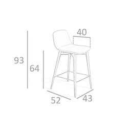 Angel Cerda Mink Leatherette Stool Walnut Legs (Model ) in Beige - thumbnail 7