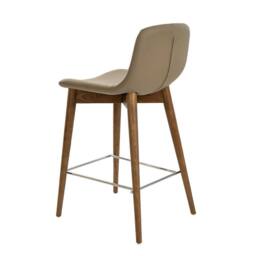 Angel Cerda Mink Leatherette Stool Walnut Legs (Model ) in Beige - thumbnail 6