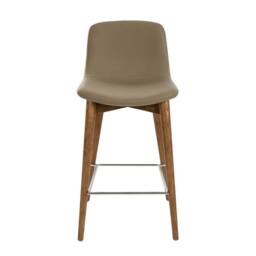 Angel Cerda Mink Leatherette Stool Walnut Legs (Model ) in Beige - thumbnail 2