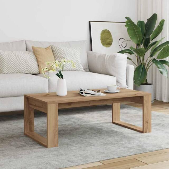 Berkfield Home Modern Coffee Table Artisan Oak 102x50x35 cm Engineered Wood in Brown - Size: 102 x 50 x 35 cm - image 1