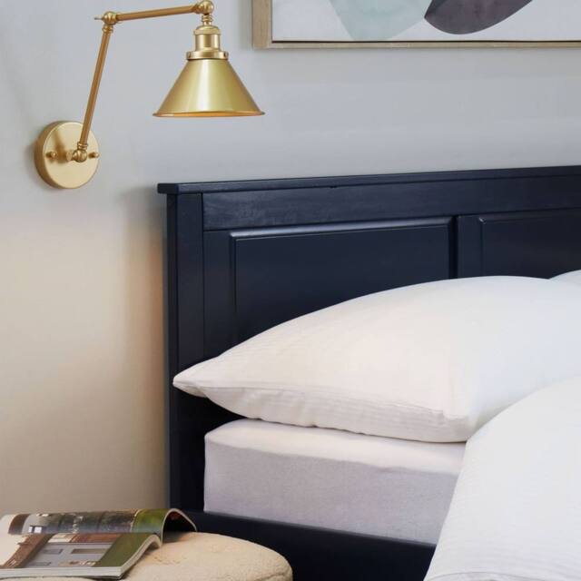 Wyld and Coco Set of 2 Gold Metal Wall Lamps with Adjustable Arm - image 1