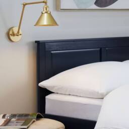 Wyld and Coco Set of 2 Gold Metal Wall Lamps with Adjustable Arm - thumbnail 1
