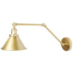 Wyld and Coco Set of 2 Gold Metal Wall Lamps with Adjustable Arm - thumbnail 5