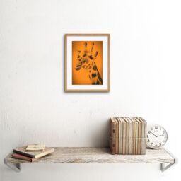 "Artery8 Wall Art Print Giraffe Head Framed in Beige - Size: W7"" x H9""" - thumbnail 2