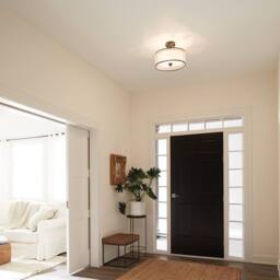 Netlighting Lacey 3 Light Small Semi Flush Mount Ceiling Light Mission Bronze E27 in Brown - thumbnail 5