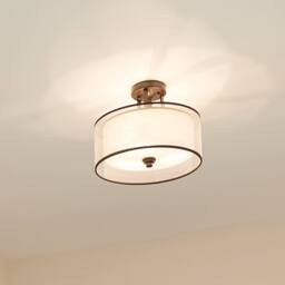 Netlighting Lacey 3 Light Small Semi Flush Mount Ceiling Light Mission Bronze E27 in Brown - thumbnail 4