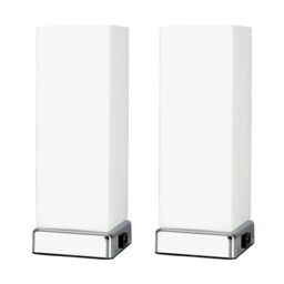 ValueLights LAzio Pair of Silver Table Lamps Touch On/Off - thumbnail 2