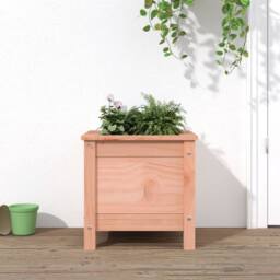 Berkfield Home Decorative Garden Planter 40x40x39 cm Solid Wood Douglas in Light Brown - Size: 40 x 40 x 39 cm - thumbnail 2