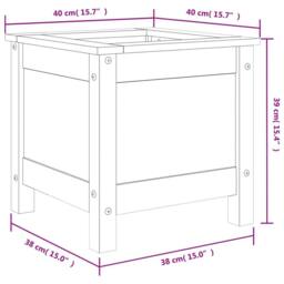Berkfield Home Decorative Garden Planter 40x40x39 cm Solid Wood Douglas in Light Brown - Size: 40 x 40 x 39 cm - thumbnail 9