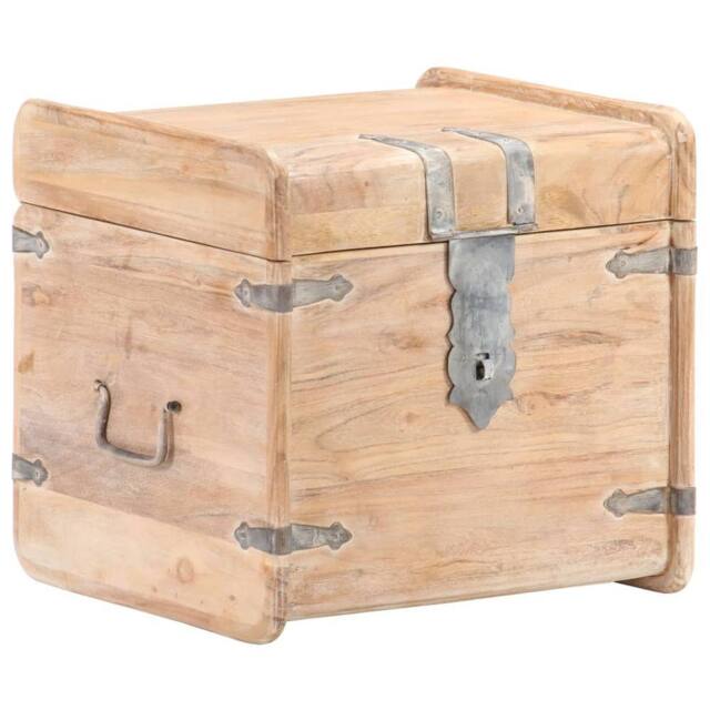 Berkfield Home Chest 40x40x40 cm Solid Acacia Wood in Brown - Size: 40 x 40 x 40 cm - image 1