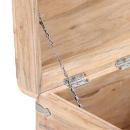 Berkfield Home Chest 40x40x40 cm Solid Acacia Wood in Brown - Size: 40 x 40 x 40 cm - thumbnail 6