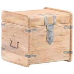 Berkfield Home Chest 40x40x40 cm Solid Acacia Wood in Brown - Size: 40 x 40 x 40 cm - thumbnail 1