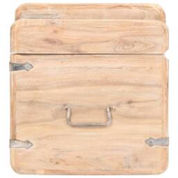 Berkfield Home Chest 40x40x40 cm Solid Acacia Wood in Brown - Size: 40 x 40 x 40 cm - thumbnail 4