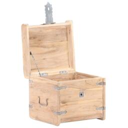Berkfield Home Chest 40x40x40 cm Solid Acacia Wood in Brown - Size: 40 x 40 x 40 cm - thumbnail 2