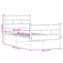 Berkfield Home Metal Bed Frame without Mattress Sonoma Oak 90x200 cm in Brown - thumbnail 9