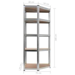 Berkfield Home Storage Shelf Silver 75x75x180 cm Steel & MDF - Size: 75 x 75 x 180 cm - thumbnail 8