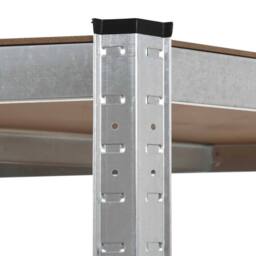 Berkfield Home Storage Shelf Silver 75x75x180 cm Steel & MDF - Size: 75 x 75 x 180 cm - thumbnail 5