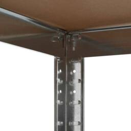 Berkfield Home Storage Shelf Silver 75x75x180 cm Steel & MDF - Size: 75 x 75 x 180 cm - thumbnail 4