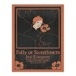 "Artery8 Folly or Saintliness Novel Book Cover Vintage Wall Art Print Reed in Black - Size: W18"" x H24""" - thumbnail 1