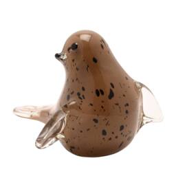 Objets d'Art Glass Figurine Grey Seal in Brown - thumbnail 2