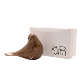 Objets d'Art Glass Figurine Grey Seal in Brown - thumbnail 5