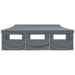 Berkfield Home Durable Folding Pop-up Party Tent with 8 Sidewalls 3x9 m Anthracite in Charcoal - thumbnail 1