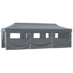 Berkfield Home Durable Folding Pop-up Party Tent with 8 Sidewalls 3x9 m Anthracite in Charcoal - thumbnail 3