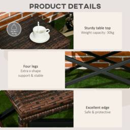 Wyld Haus Donori Outdoor Coffee Table Mixed Brown Woven Top Black X Frame - thumbnail 6