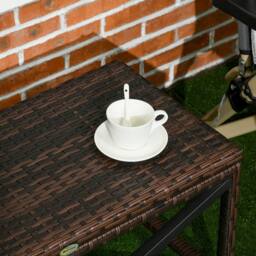 Wyld Haus Donori Outdoor Coffee Table Mixed Brown Woven Top Black X Frame - thumbnail 8
