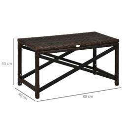 Wyld Haus Donori Outdoor Coffee Table Mixed Brown Woven Top Black X Frame - thumbnail 3