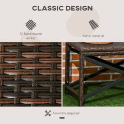 Wyld Haus Donori Outdoor Coffee Table Mixed Brown Woven Top Black X Frame - thumbnail 4