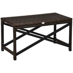 Wyld Haus Donori Outdoor Coffee Table Mixed Brown Woven Top Black X Frame - thumbnail 2