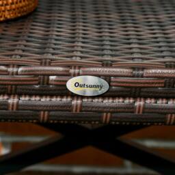 Wyld Haus Donori Outdoor Coffee Table Mixed Brown Woven Top Black X Frame - thumbnail 7