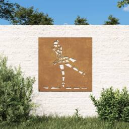 Berkfield Home Garden Wall Decoration 55x55 cm Corten Steel Ballet Dancer Design in Brown - thumbnail 2