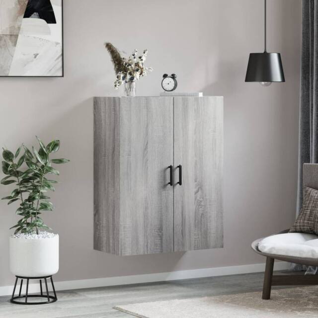 Berkfield Home Wall Mounted Cabinet Grey Sonoma 69.5x34x90 cm - image 1