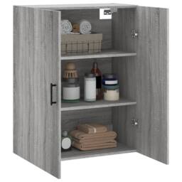 Berkfield Home Wall Mounted Cabinet Grey Sonoma 69.5x34x90 cm - thumbnail 5
