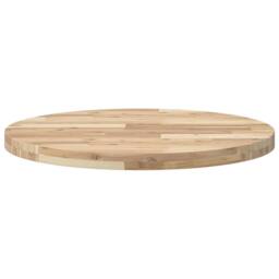 Berkfield Home Table Top Round √ò70x4 cm Solid Wood Acacia in Brown - Size: 70x4 cm - thumbnail 4