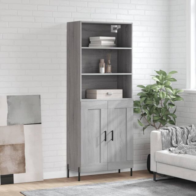 Berkfield Home Highboard Grey Sonoma 69.5x34x180 cm Engineered Wood - image 1