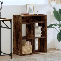 Berkfield Home Book Cabinet Smoked Oak 66x31x80 cm Engineered Wood in Brown - Size: 66 x 31 x 80 cm - thumbnail 3