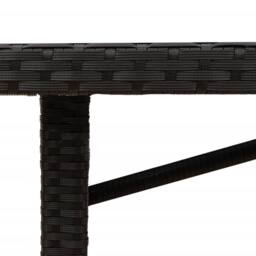 Berkfield Home Garden Table with Acacia Wood Top Black 190x80x75 cm Poly Rattan - Size: 190 x 80 x 75 cm - thumbnail 9