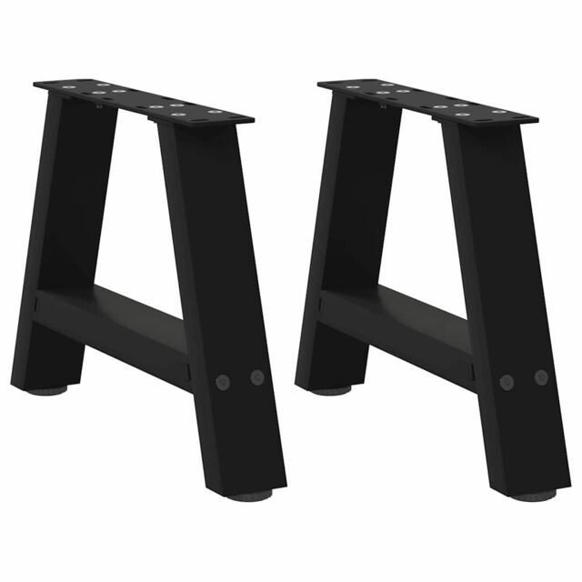Berkfield Home Coffee Table Legs A-Shaped 2 pcs Black¬†50x(30-31) cm Steel in Black - image 1