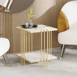 ERGOVEXA 2 Tier Firm Sofa Coffee End Table Accent Table Nightstand Living Room - thumbnail 4