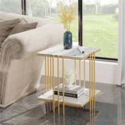 ERGOVEXA 2 Tier Firm Sofa Coffee End Table Accent Table Nightstand Living Room - thumbnail 5