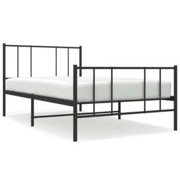 Berkfield Home Metal Bed Frame with Headboard & Footboard Black 90x190 cm Single - thumbnail 3