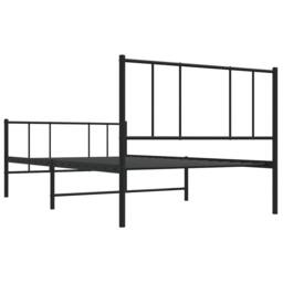 Berkfield Home Metal Bed Frame with Headboard & Footboard Black 90x190 cm Single - thumbnail 8