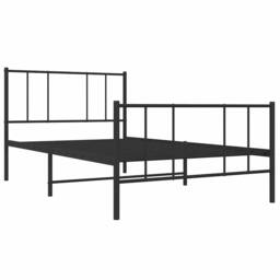 Berkfield Home Metal Bed Frame with Headboard & Footboard Black 90x190 cm Single - thumbnail 1
